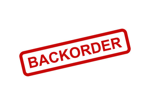 Red rectangular stamp with the word backorder written in bold capital letters for business and retail inventory usage isolated on transparent background