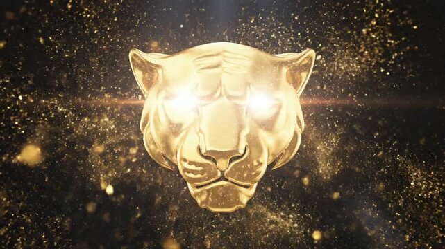 Majestic Golden Tiger Head Morphing from Sparkling Particles | Cinematic Logo Reveal