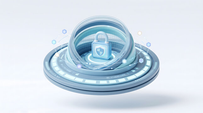 Futuristic cybersecurity platform featuring digital shield, encryption, secure cloud storage, and network protection technologies for online privacy and data security.