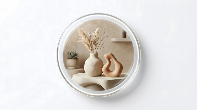 Interior design illustration with vase for home decor concept