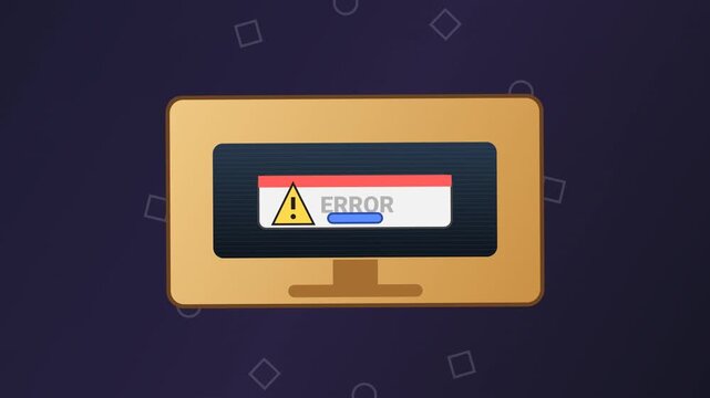Digital Screen Displaying System Error and Warning Alert Notification