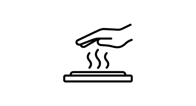 Hand holding hot object with steam rising.