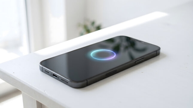 Smartphone Wireless Charging Indicator on Modern Device. Mobile Phone Technology for Digital Connection & Power Transfer