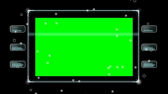 Futuristic HUD Green Screen Display Frame