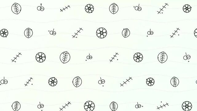 Seamless pattern of hand drawn sports balls on white background