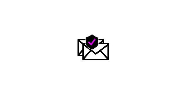 Two simple outline of envelopes are shown overlapping each other on a white background, rendered in a clean black line style, suggesting communication, mail, messages, or correspondence in a