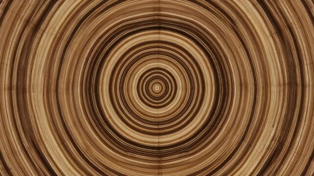 Hypnotic Animation of Tree Rings Expanding from Center Outwards in Infinite Growth Loop for Time Concepts