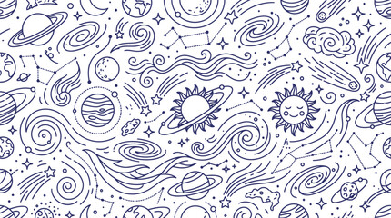 Space galaxy pattern background for science, education, classroom posters, creative branding and stationery © ahmta