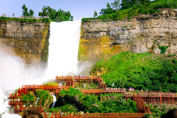 niagara, water, waterfall, canada, niagara falls, travel, cascade, landscape, ontario, waterfalls, mist, nature, falls © si