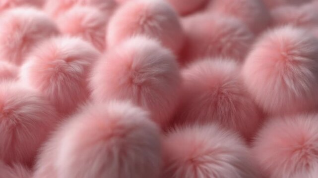 Soft Balls of Pastel Fur Bouncing Gently Against Each Other Satisfying Loop