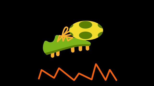 Cartoon Foot Juggling Ball Loop on Transparent Background