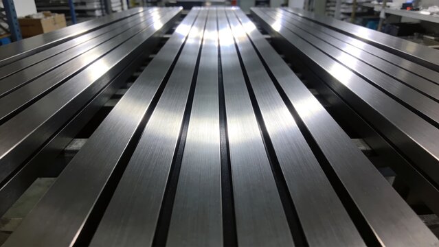 Industrial Brushed Titanium Metal Sheet Equidistant Matrix
