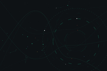 Celestial orbit paths with stellar trails on dark sky orbits trajectories lighttrails © Solaiman77