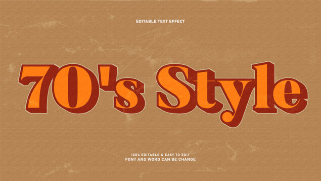Retro 1970s Style Editable Text Effect with Vintage Orange and Brown Halftone Texture