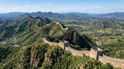 Fototapeta premium China - Great Wall Jinshanling Mountain Panorama