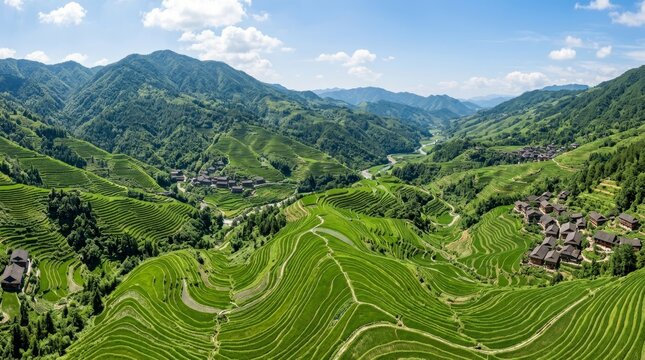 China - Longji Rice Terraces Panorama