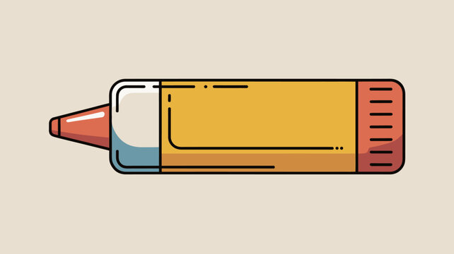 A colorful illustration of a glue stick on a flat surface