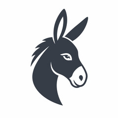 Fototapeta premium A side-view illustration of a donkey's head with perked ears