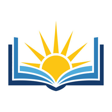 Open book with sunburst a colorful vector illustration
