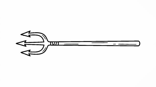 Illustration of a trident weapon on a white background