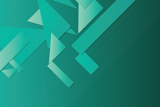 Overlapping teal geometric triangles on dark gradient background, cyan