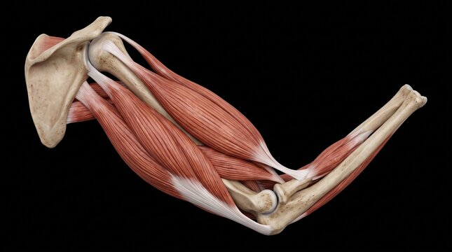 Human Arm Muscles Biceps and Triceps Anatomical Model