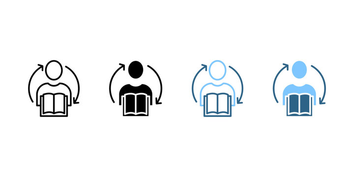 Continuous Personal Learning icon set multi style 