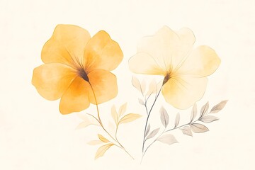 Naklejka premium Delicate watercolor flowers in soft hues