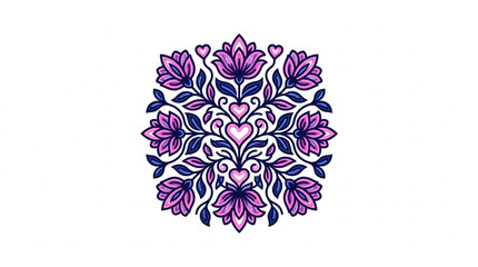 Intricate Purple Floral Mandala Design Pattern. © Rud