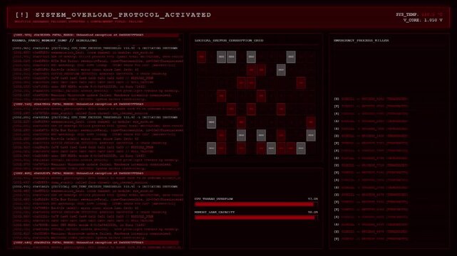 System Overload Kernel Panic Sector Corruption Process Kill Animation.