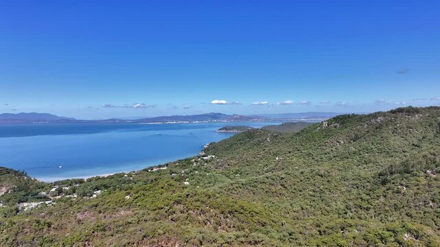 Spectacular cinematic aerial footage of Geoffrey Bay Magnetic Island Queensland Australia