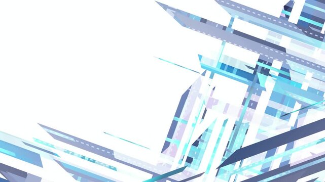 Abstract Geometric Blue Digital Pattern 4K