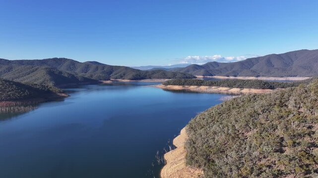Spectacular aerial footage of Lake Eildon Jerusalem Creek Victoria Australia