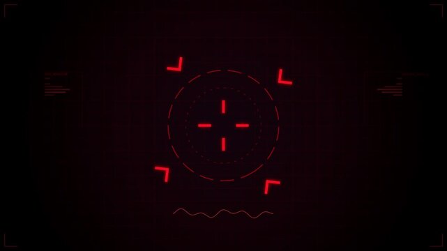 Digital HUD interface with crosshairs and targeting reticle, high-tech radar display overlay, cyberspace scanning grid