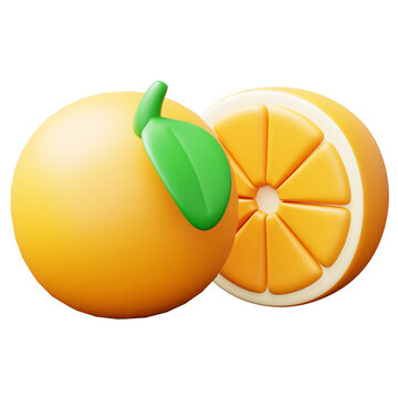 Vibrant 3D Orange Fruit Illustration