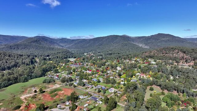 Spectacular aerial footage of Marysville Victoria Australia