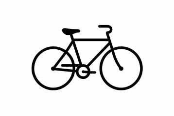 Obraz premium Black Line Art Bicycle Illustration on White Background