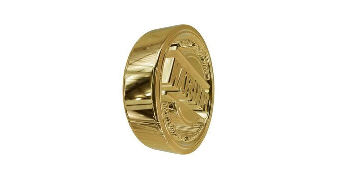 Shiny gold circular stamp label with made in pakistan text for quality and product branding purposes