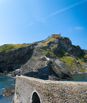 Ancient Coastal Church on the Coast in Spain