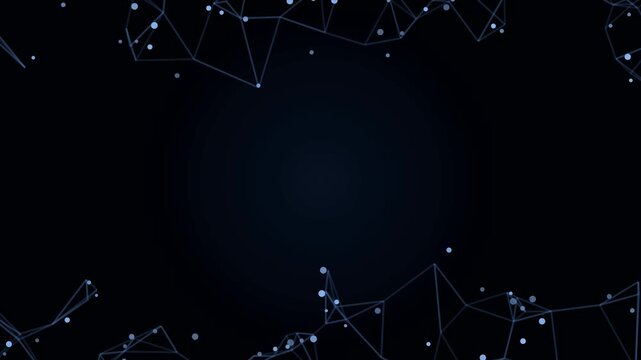 Abstract digital plexus network background, with floating particles, and connecting lines, for technology and, data science presentations
