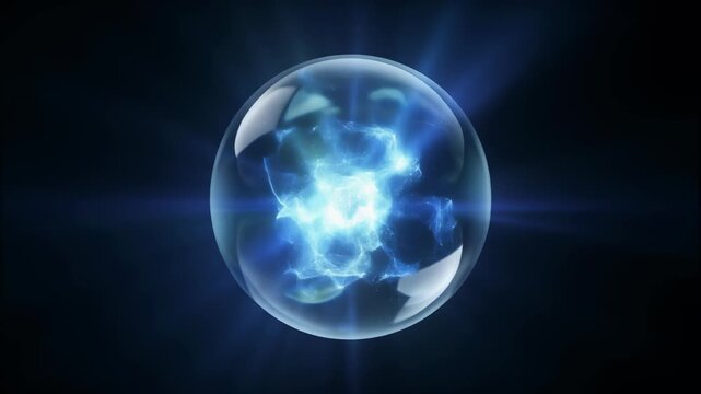 Mystical X-Ray Flower Bloom Inside a Glowing Crystal Ball for Future Prediction Concepts