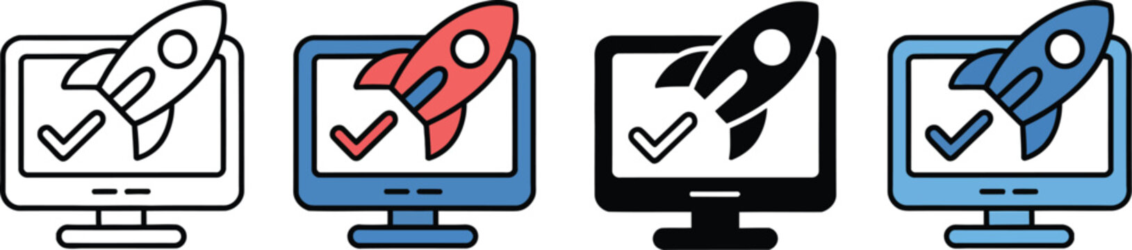 UAT icon set for user acceptance testing and QA approval vector illustration