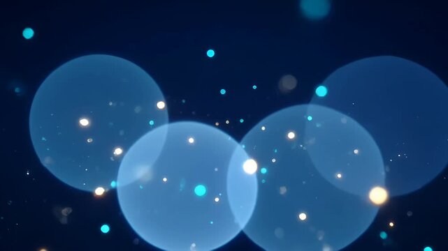 Abstract blue bokeh light for new year christmas festive background with flare and soft glow, blue abstract light bokeh flare background for holiday celebration, new year christmas abstract festive