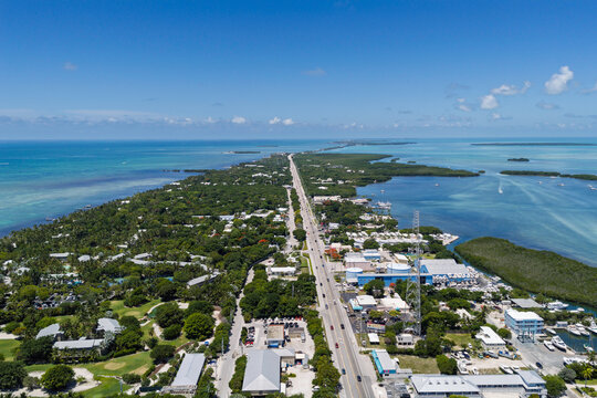 Aerial view of Islamorada in Florida Keys
