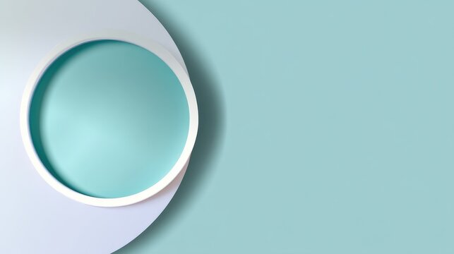 Abstract design featuring circular shapes in harmonious teal and white color palette for modern artistic backgrounds