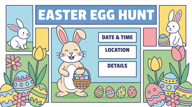 Easter Flyer Template - Vector Illustration