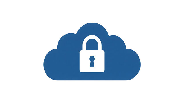 Cloud computing data security padlock icon