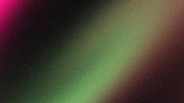 Grainy color gradient shifting between neon pink and dark green creates a nostalgic analog film aesthetic with heavy digital noise texture