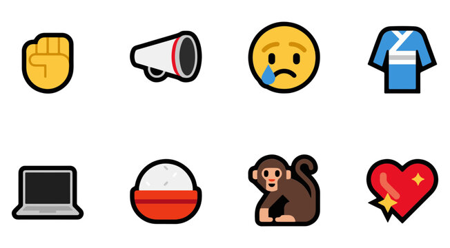 Sad Monkey Holding Laptop with Emojis
