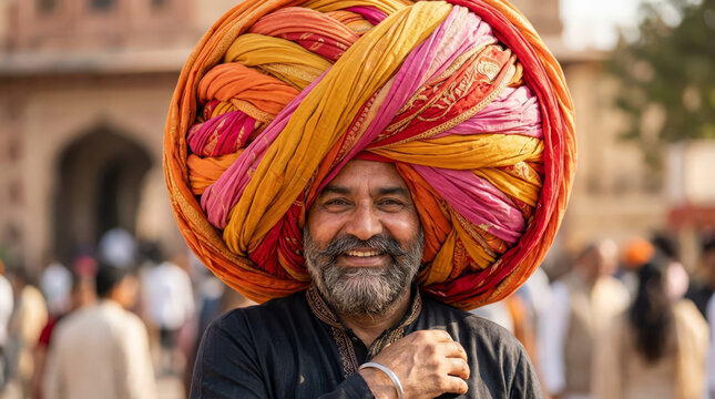 Sikh man wears heaviest turban , largest turban, longest turban, biggest Sikh turban, Sikh turban, Sikhism, Sikh culture, Sikh tradition, Punjabi turban, dastar, beard & turban, Sikh identity, pagri.